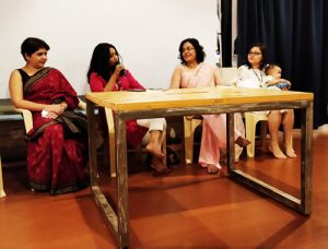 panel of guests at book launch